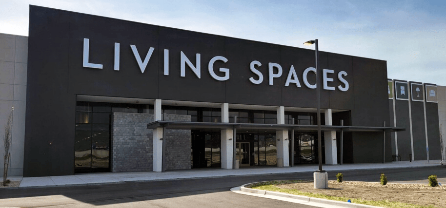Living spaces channel letters front lit